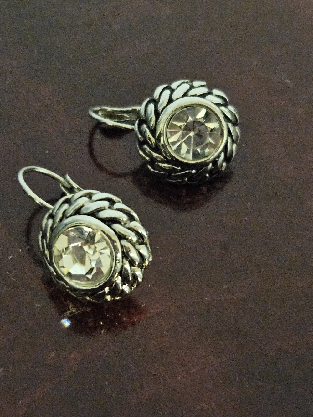 Brighton Silver-Tone Crystal Drop Earrings - Clear Crystal